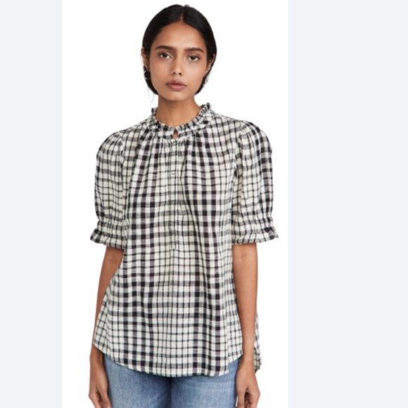 Apiece Apart Los Altos Checked Cotton Top Size XS - Picture 1 of 8